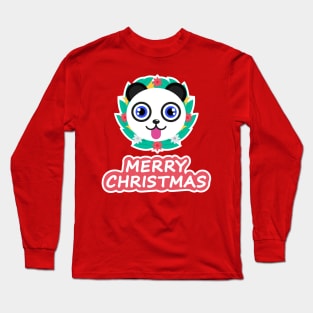 Cute Panda Welcome Christmas Long Sleeve T-Shirt